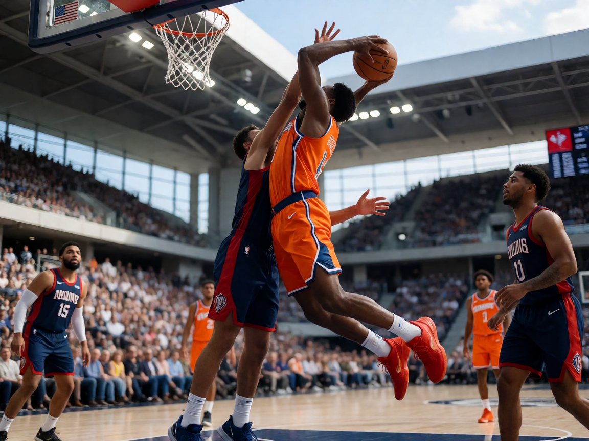NBA篮球比赛现场精彩对抗画面